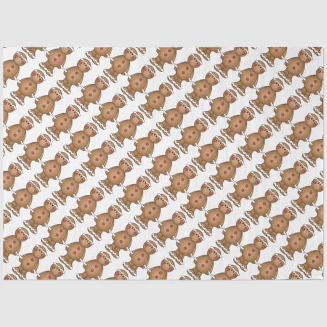 Papier Mousseline Papier Tissu de Noël/Homme en pain d'épice (Recto)