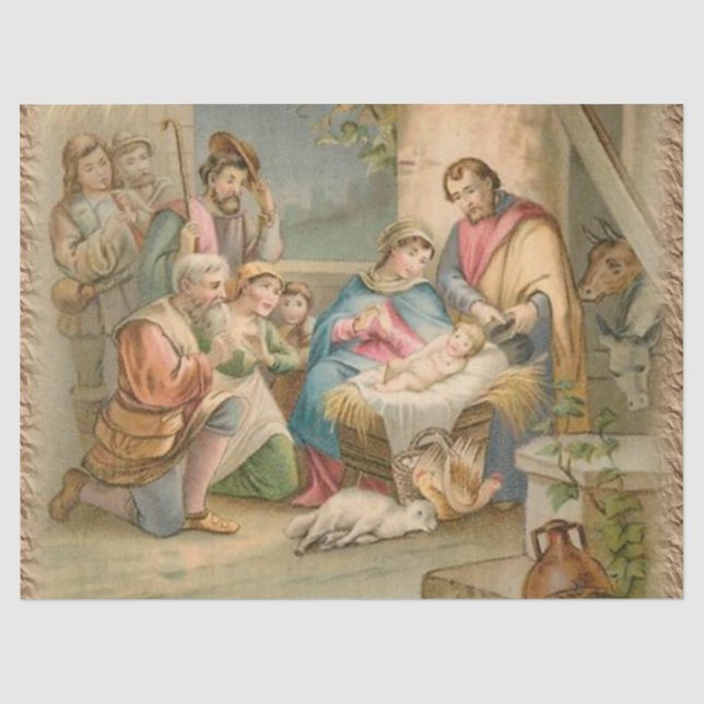 Papier Mousseline Papier Tissu de Noël, Jésus Christ (Recto)