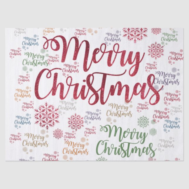 Papier Mousseline Papier Tissu de Noël, Joyeux Noël (Recto)