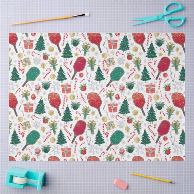 Papier Mousseline Papier Tissu de Noël Pickball (Artisanat)