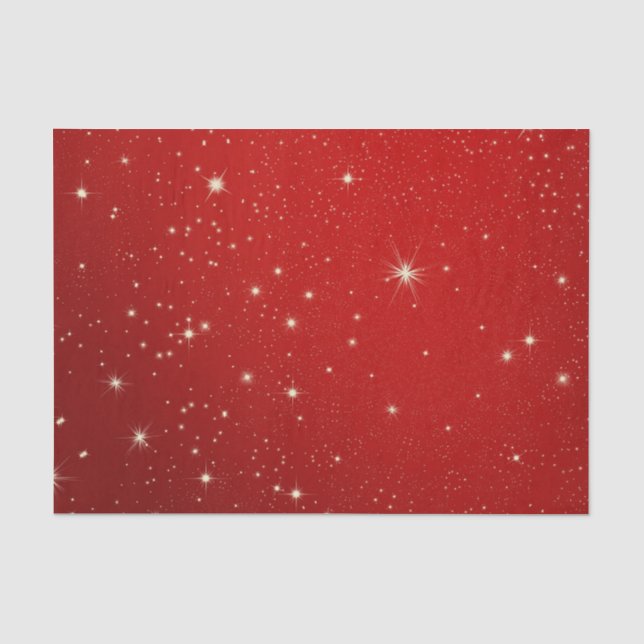 Papier Mousseline Papier Tissu de Noël Stand Red Night Sky (Recto)