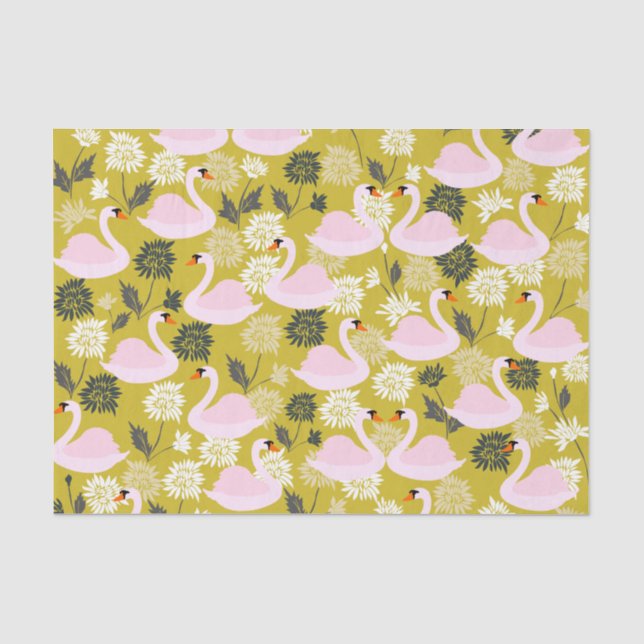 Papier Mousseline Papier Tissu De Swan Rose (Recto)
