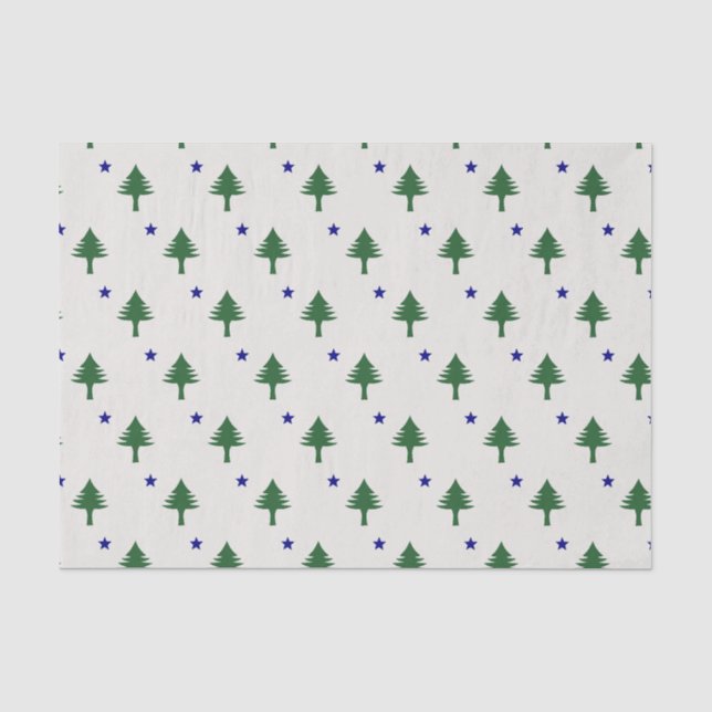Papier Mousseline Papier Tissu du drapeau du Maine (Recto)