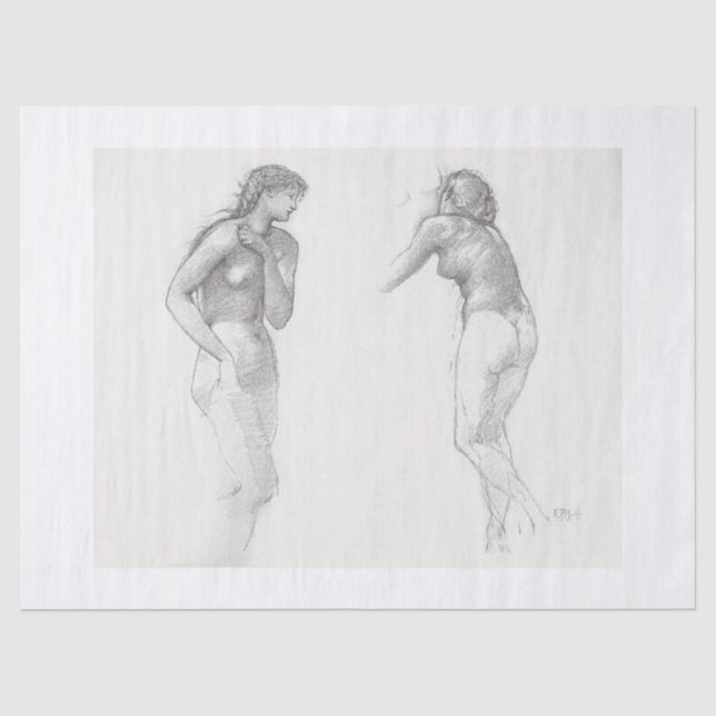 PAPIER MOUSSELINE PAPIER TISSU : ÉTUDE FEMME : EDWARD BURNE JONES (Recto)