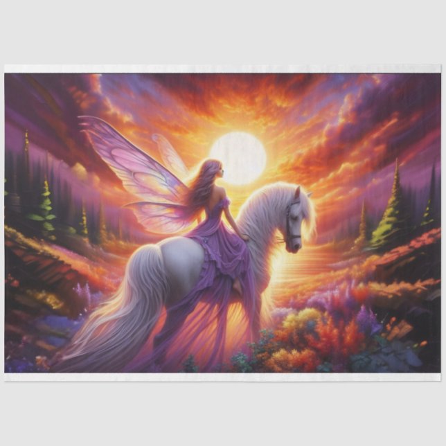 Papier Mousseline Papier Tissu Fairy Meaux Sunset (Recto)