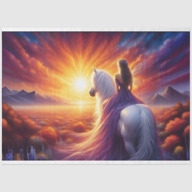 Papier Mousseline Papier Tissu Fairy Sunset (Recto)