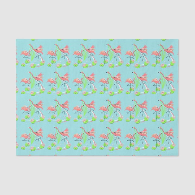 Papier Mousseline Papier tissu Flamant rose Fandango Multi Duo (Recto)