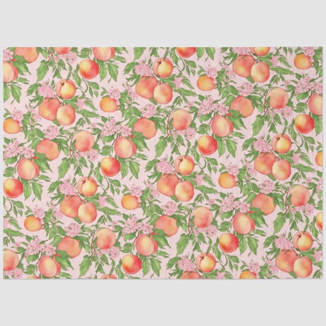 Papier Mousseline Papier Tissu Fleur de Pêche (Recto)