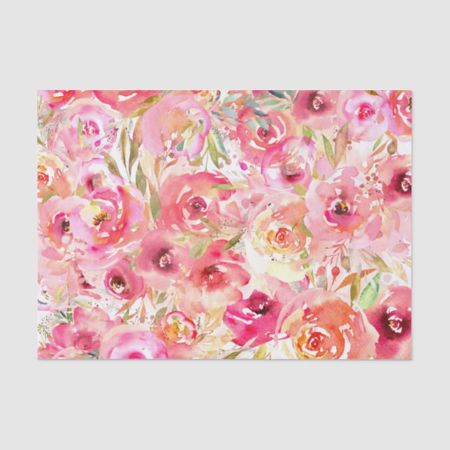 Papier Mousseline Papier Tissu Fleur Ressort Rose (Recto)