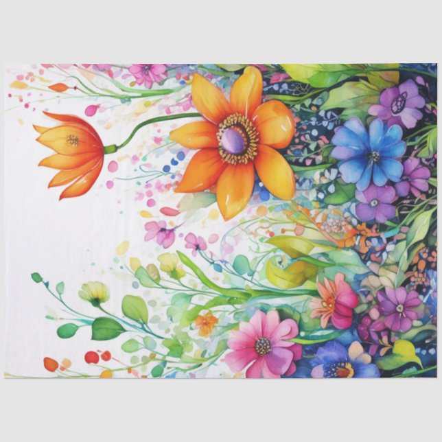 Papier Mousseline Papier Tissu Floral de printemps (Recto)
