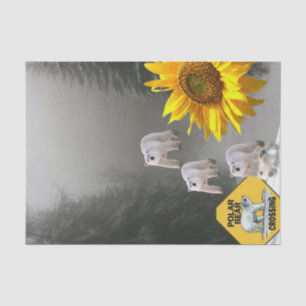 Papier Mousseline Papier Tissu Floral Ours Polaire Tournesol