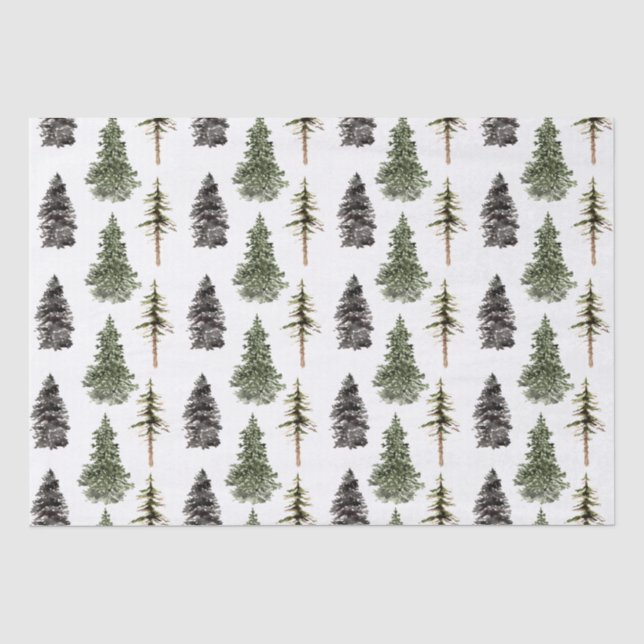 Papier Mousseline Papier Tissu Forestier De Pins Et D'Épinette (Recto)