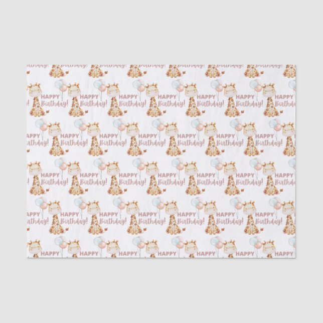 Papier Mousseline Papier Tissu Giraffe (Recto)