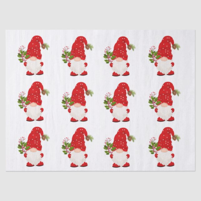 Papier Mousseline Papier Tissu Gnome en bois de Noël (Recto)