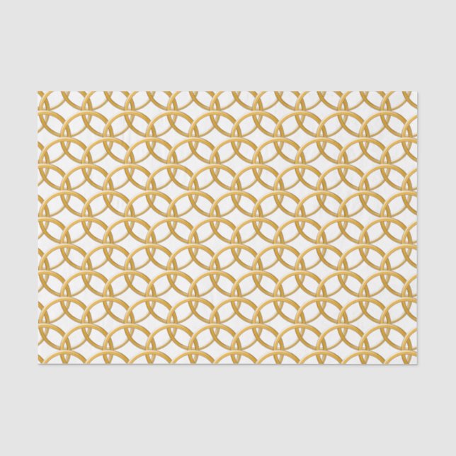 Papier Mousseline Papier Tissu - Golden Chain Mail (Recto)