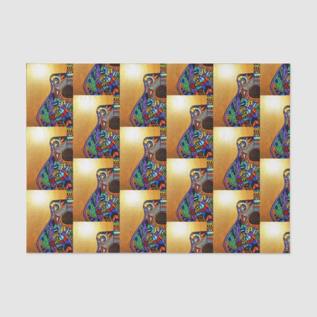 Papier Mousseline Papier Tissu Guitare (Recto)
