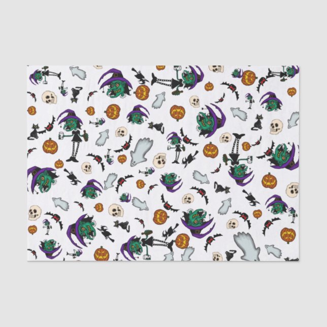 Papier Mousseline Papier Tissu Halloween (Recto)