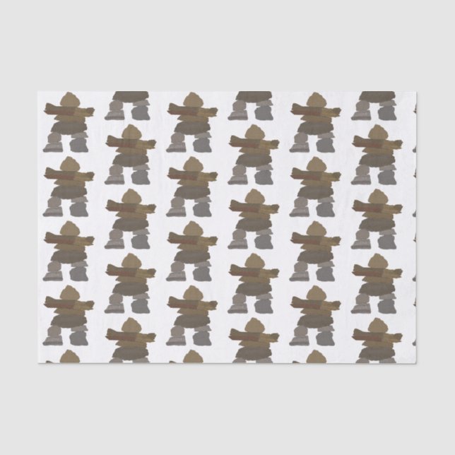 Papier Mousseline Papier Tissu Inukshuk (Recto)
