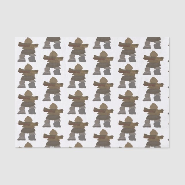 Papier Mousseline Papier Tissu Inukshuk (Recto)