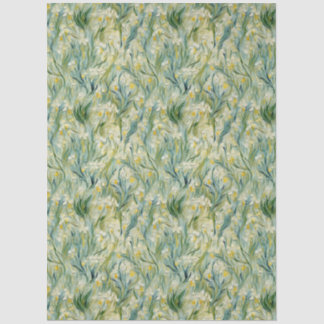 Papier Mousseline Papier Tissu Jaune Vert Ivoire Iris Sauvage