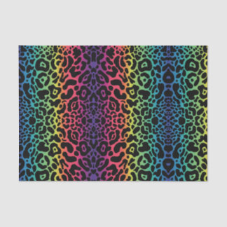 Papier Mousseline Papier Tissu Leopard arc-en-ciel