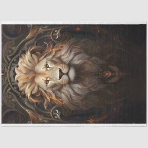 Papier Mousseline Papier Tissu Lion Orné