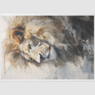 Papier Mousseline Papier Tissu Lion Portrait