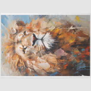 Papier Mousseline Papier Tissu Lion Portrait