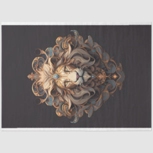 Papier Mousseline Papier Tissu Lion Portrait