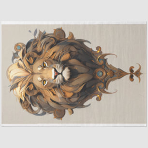 Papier Mousseline Papier Tissu Lion Portrait