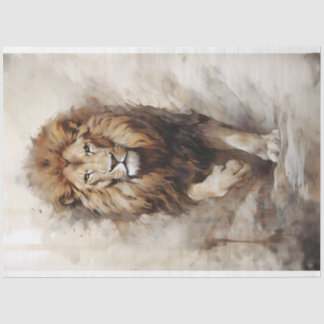 Papier Mousseline Papier Tissu Lion Walking