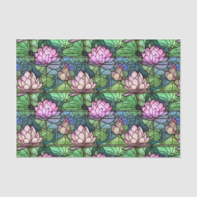 Papier Mousseline Papier Tissu Lotus en verre tendu (Recto)