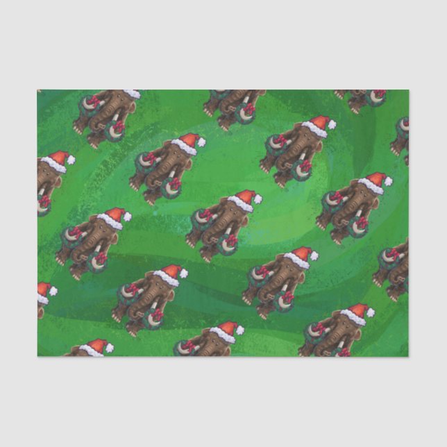 Papier Mousseline Papier Tissu Mastodon de Noël (Recto)
