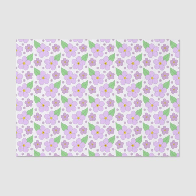 Papier Mousseline Papier Tissu Motif Lilac Fleurs (Recto)