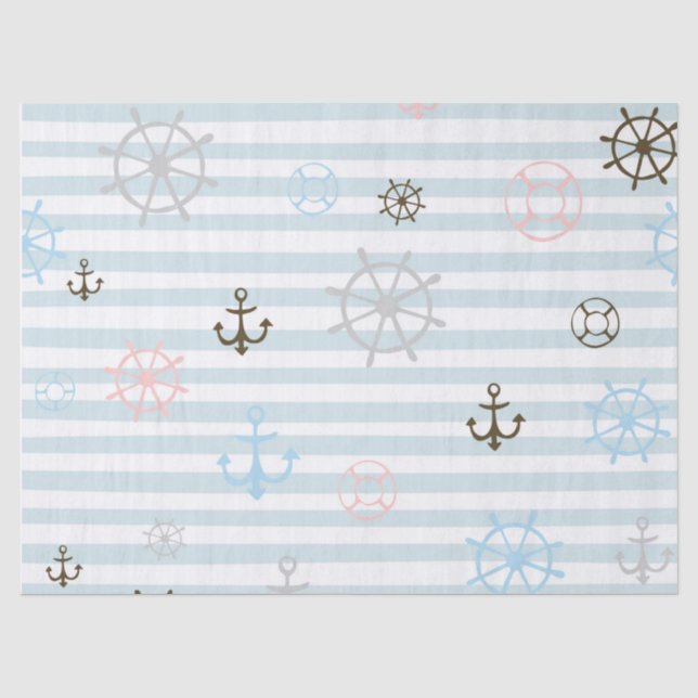 Papier Mousseline Papier Tissu Nautique Bébé (Recto)