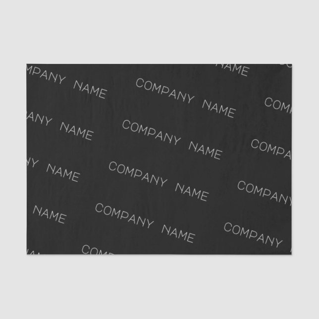 Papier Mousseline Papier Tissu Noir avec nom d'entreprise personnali (Recto)