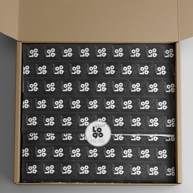 Papier Mousseline Papier Tissu Noir Motif Logo Professionnel Personn (Créateur téléchargé)