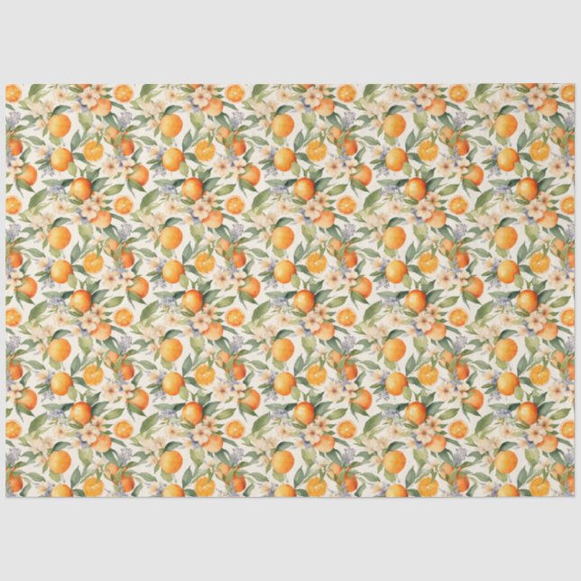 Papier Mousseline Papier Tissu Orange Blossom (Recto)