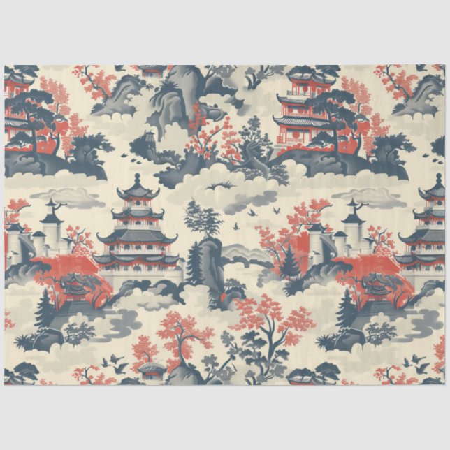 Papier Mousseline Papier Tissu Oriental (Recto)