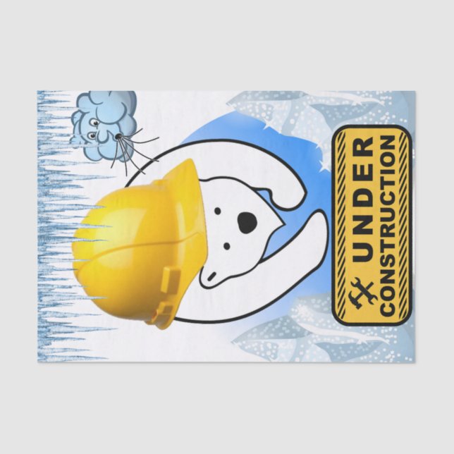 Papier Mousseline Papier Tissu Ours Polaire Sous Nuages De Construct (Recto)