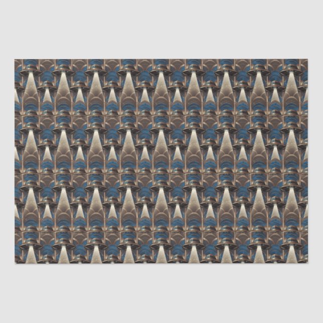 Papier Mousseline Papier Tissu OVNI Art Déco (Recto)