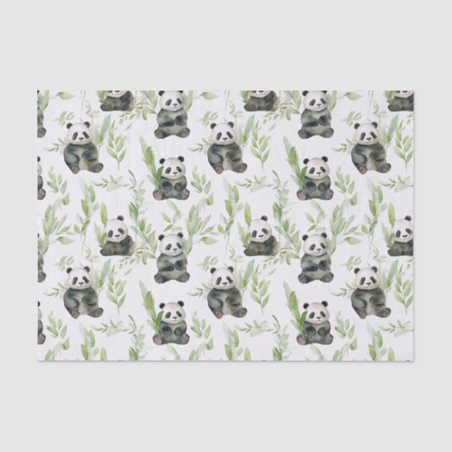 Papier Mousseline Papier Tissu Panda Bambou (Recto)