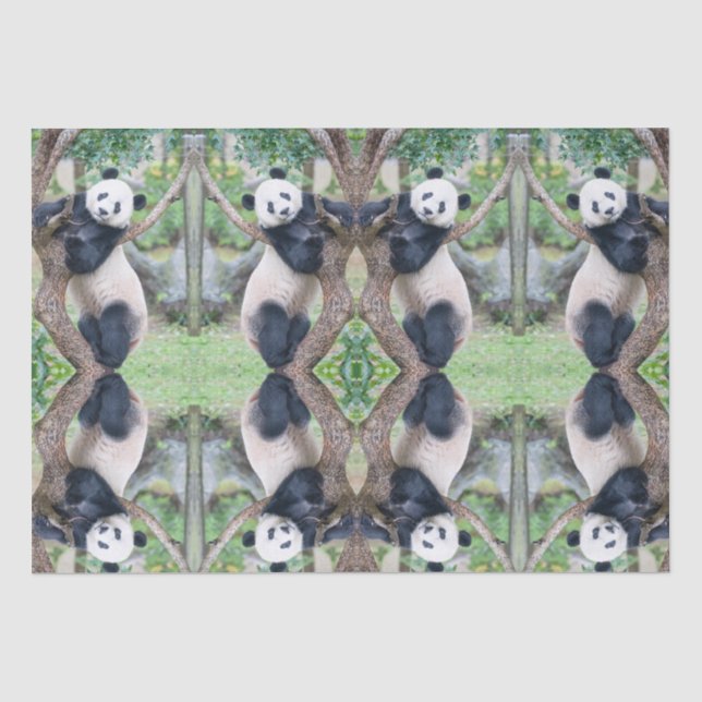 Papier Mousseline Papier Tissu Panda Géant / Papier Découpage (Recto)