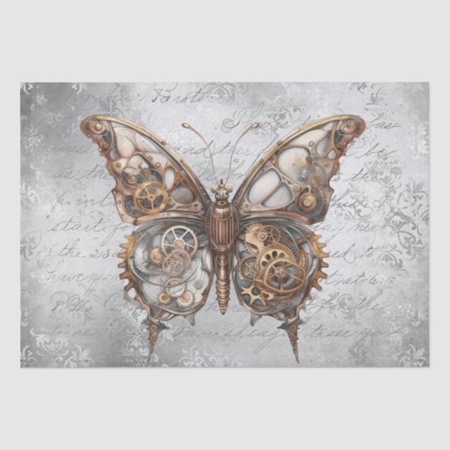 Papier Mousseline Papier Tissu Papier à Papillon Steampunk (Recto)