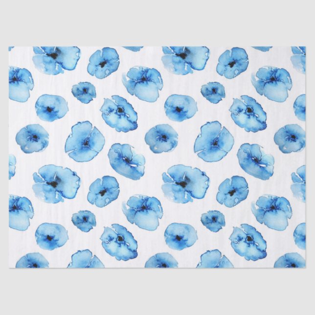 Papier Mousseline Papier Tissu + Papier Découpage - Pépites bleues (Recto)