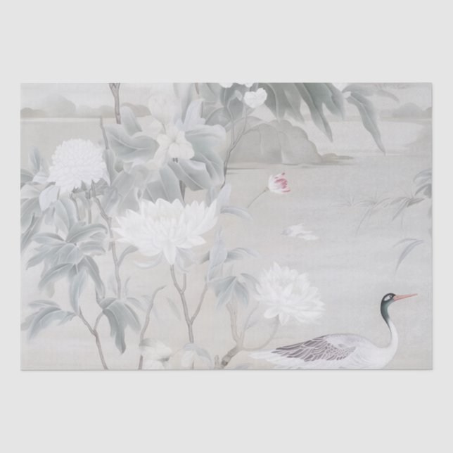 Papier Mousseline Papier Tissu Pastel Chinoiserie (Recto)