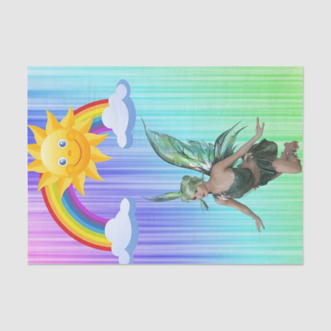 Papier Mousseline Papier Tissu Pastel Fairy Rainbow (Recto)