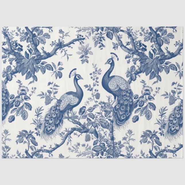 Papier Mousseline Papier Tissu Peacock (Recto)