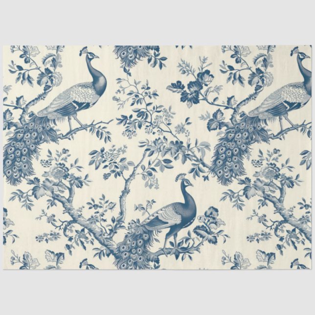 Papier Mousseline Papier Tissu Peacock (Recto)