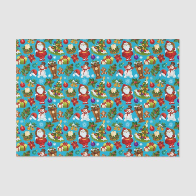 Papier Mousseline Papier Tissu Père Noël de Noël (Recto)